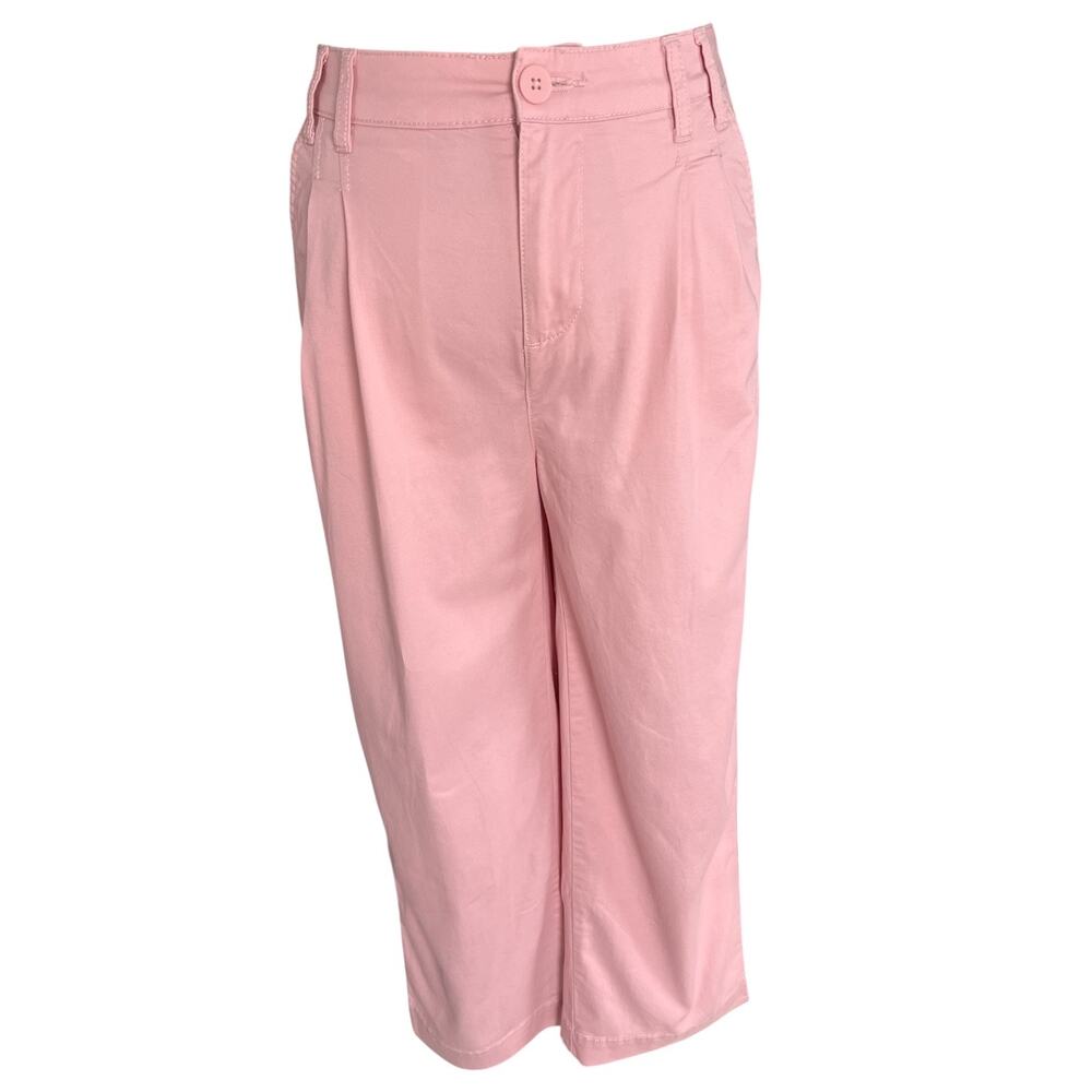 Time and Tru Light Pink Cotton Pants Size 4 Straight Leg High RiseTrouser